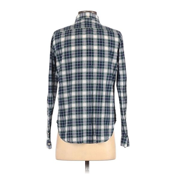 Massimo Dutti Plaid Button Down Long Sleeve Woven Blouse Top (NWT) - Picture 2 of 4